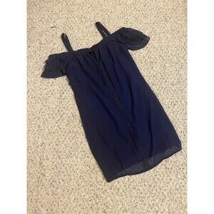 Blue Straight Line Dress Off The Shoulder Size Small